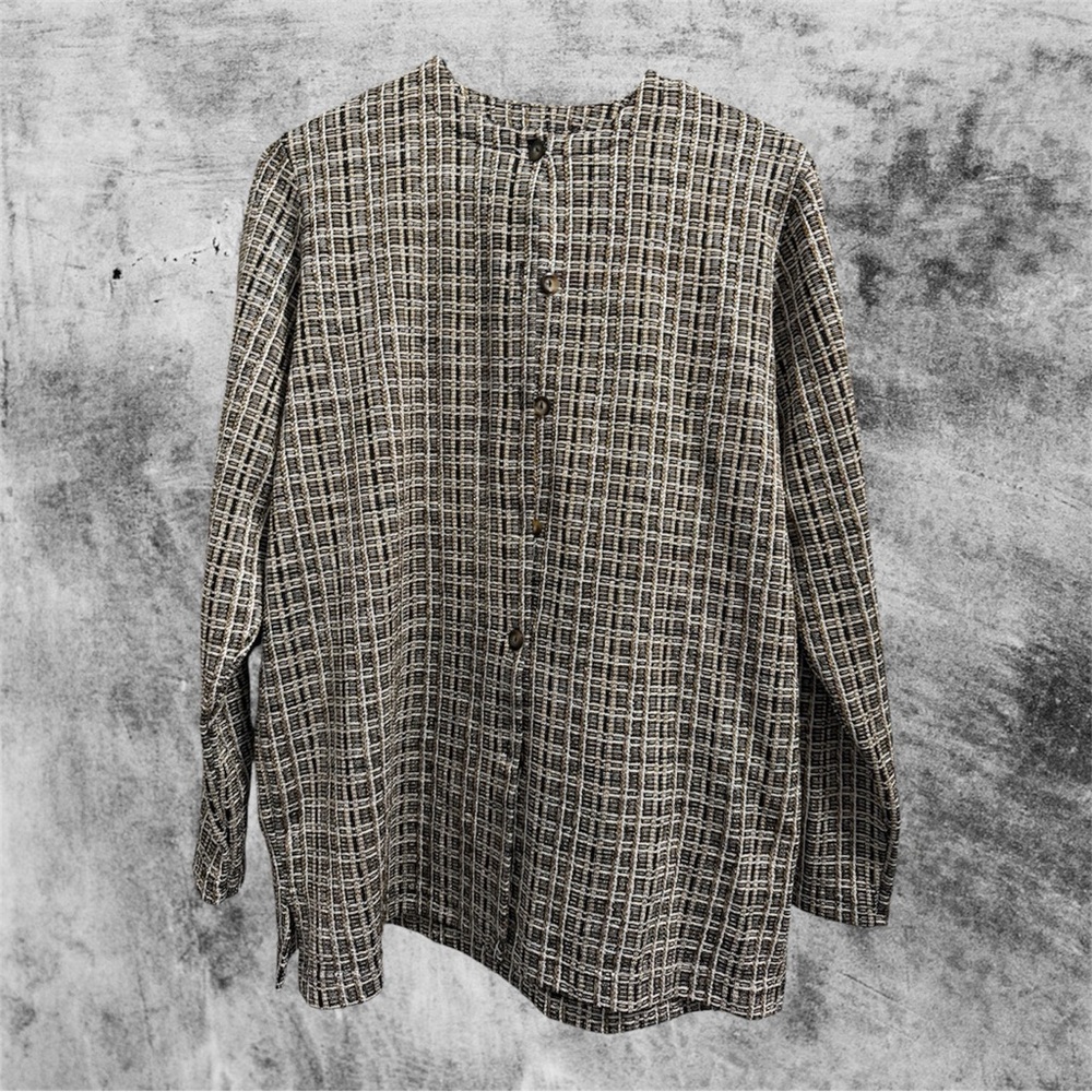 BonWorth Vintage Style Checked Shirt Jacket in Black & White Plaid size XS
